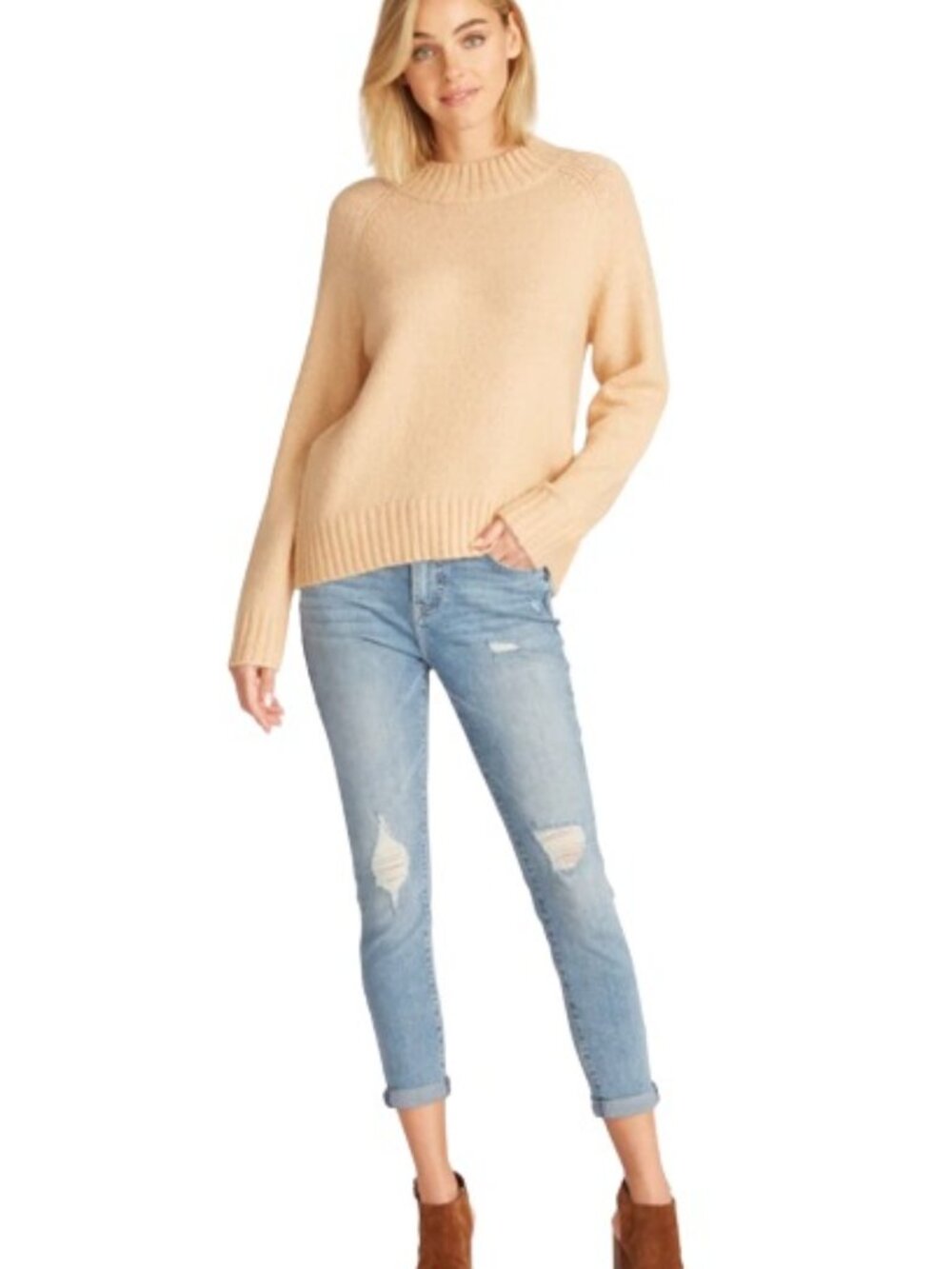 VIGOSS USA Womens Mossy Mock Neck Sweater